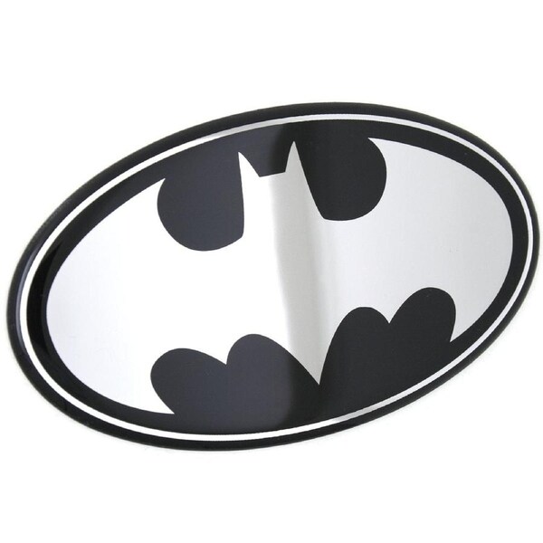 Batman Logo Car Decal DC Comics Domed Black Chrome Finish Automotive Sticker Emblem