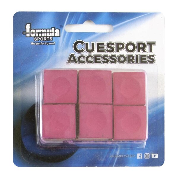 6 Pack of Pioneer Pool Snooker Billiard Table Cue Chalk Red