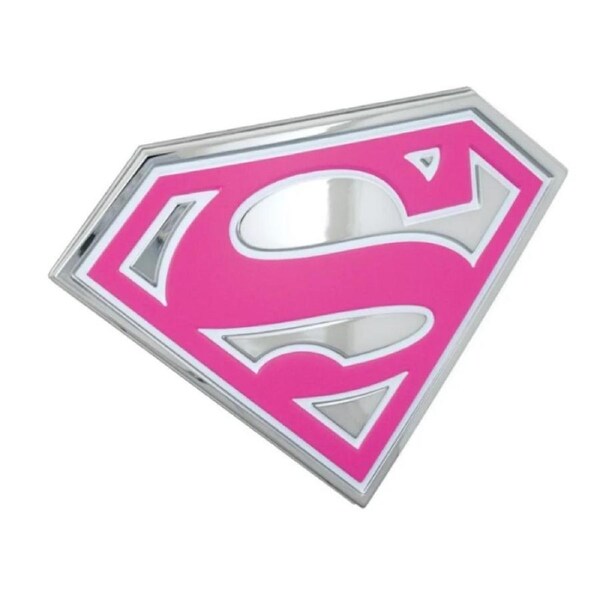 Supergirl Car Emblem 3D Pink White Chrome DC Comics Automotive Decal Sticker Badge