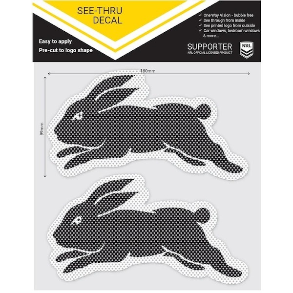South Sydney Rabbitohs See Through Car Window Decal Sticker