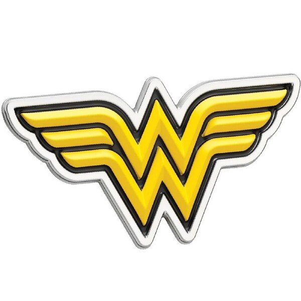 Wonder Woman Car Emblem 3D Black Yellow Chrome DC Comics Automotive Decal Sticker Badge