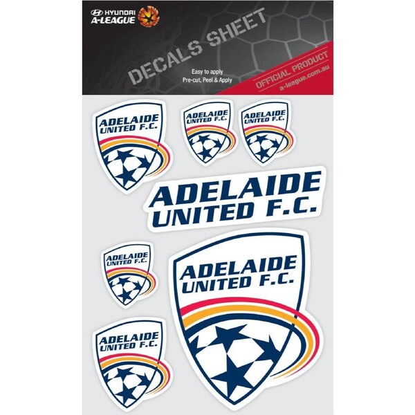 Adelaide United A-League 4WD Car Bike 7 Decal Sticker Sheet