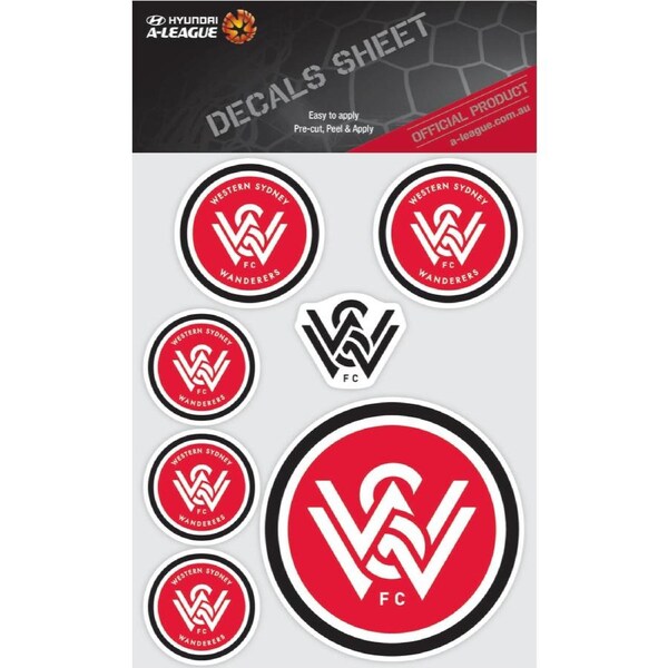 Western Sydney Wanderer A-League 4WD Car Bike 7 Decal Sticker Sheet
