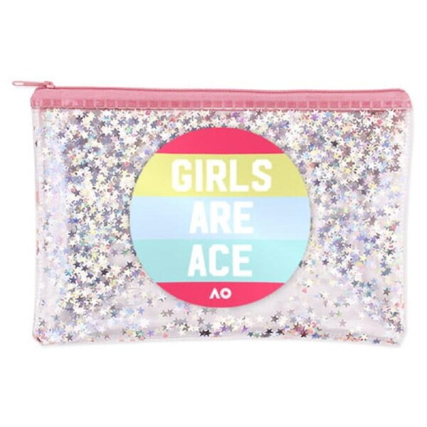 Australian Open Tennis Melbourne Pencil Case Girls are Ace Zip Glitter