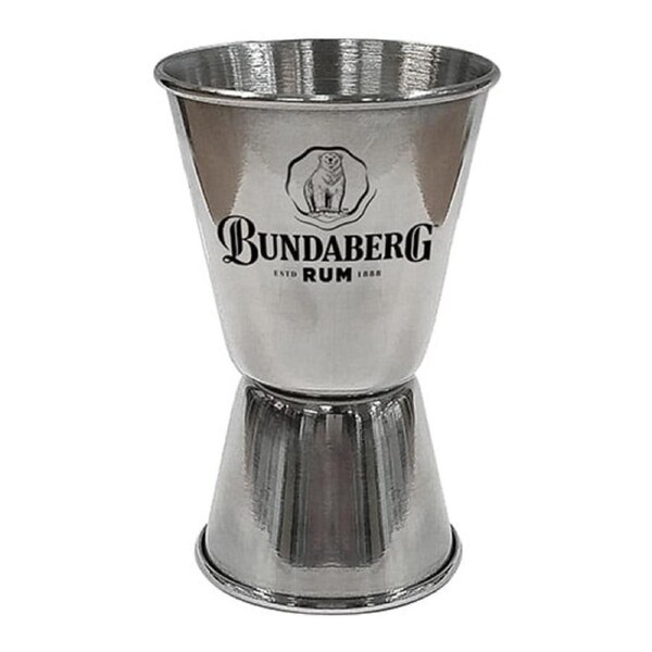 Bundy Bundaberg Rum ROSETTE Stainless Steel Double Spirit Jigger