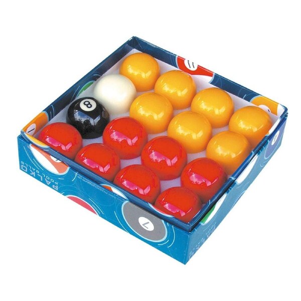 Casino Pool Snooker Billiard Balls Red Yellow Black White - 2 inch - Colour Box