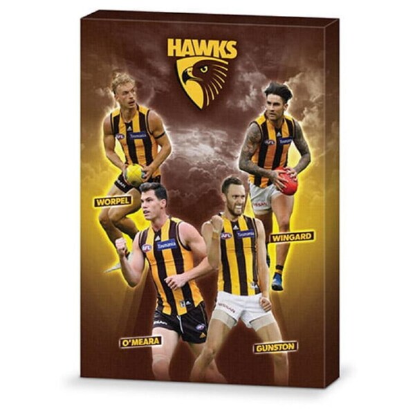 Hawthorn Hawks AFL 4 Player Design Wall Canvas Sign