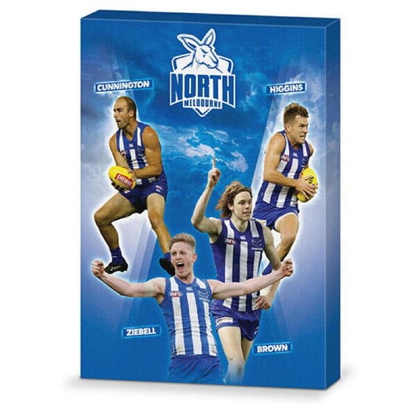 North Melbourne Kangaroos AFL 4 Player Design Wall Canvas Sign