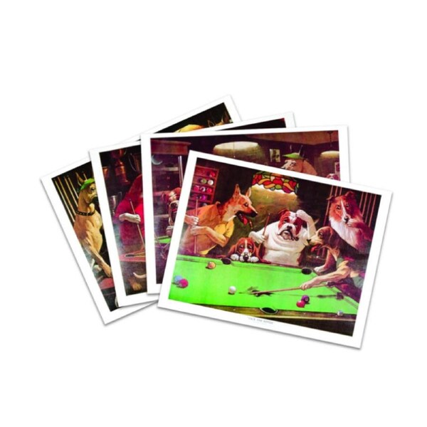 Dogs Playing Pool Snooker Billiard Pool Table Doggie Prints Dog Poster