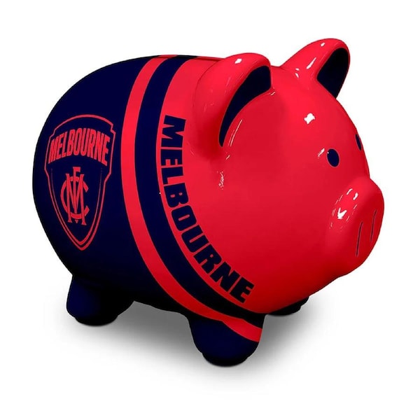 Melbourne Demons AFL Dolomite Piggy Bank Money Box with Coin Slot