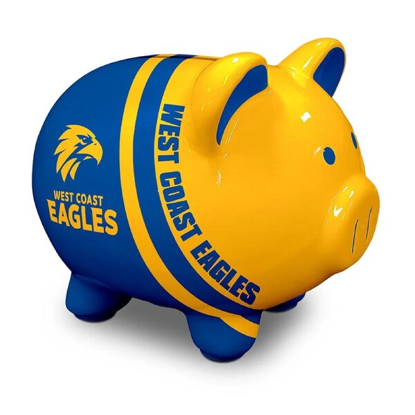 West Coast Eagles AFL Dolomite Piggy Bank Money Box with Coin Slot