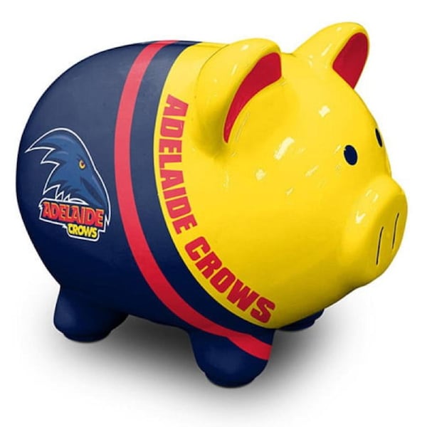 Adelaide Crows AFL Dolomite Piggy Bank Money Box with Coin Slot