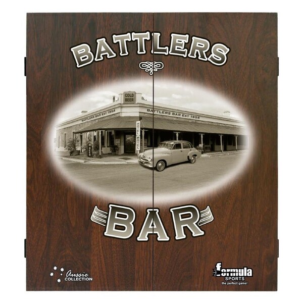 Battlers Bar Pub Holden Car Dart Board Cabinet