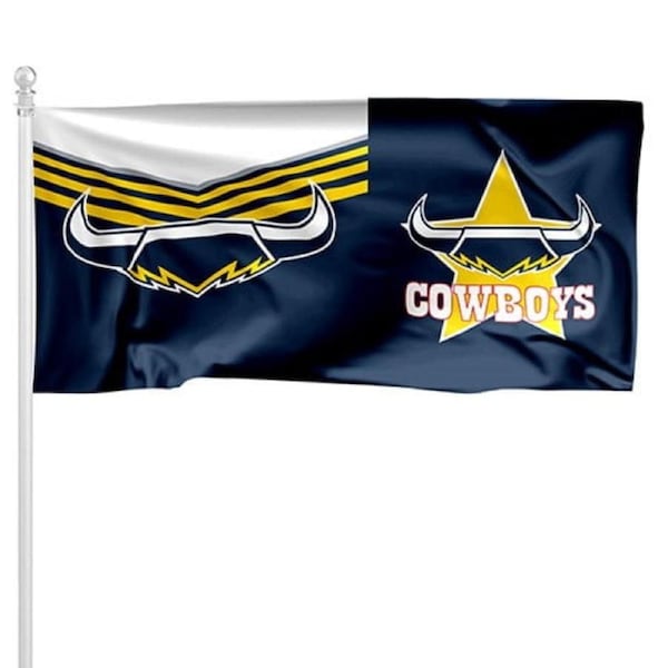NRL North QLD Queensland Cowboys Pole Flag LARGE 1800x900mm Licensed (Pole not included)