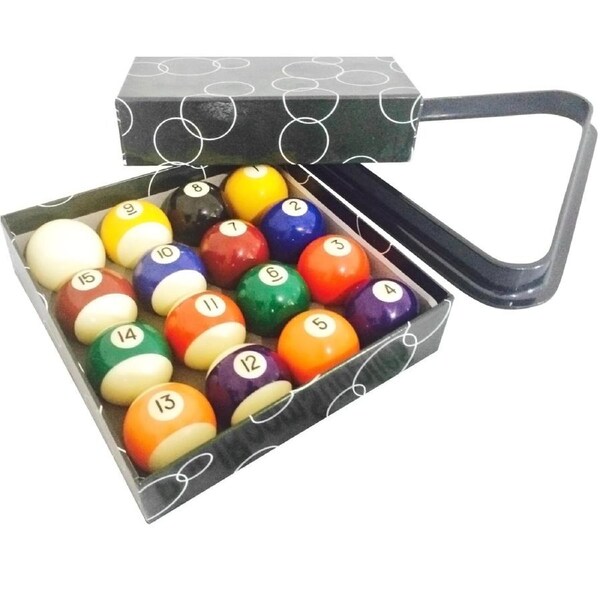 Brand New Kelly Pool Balls and Triangle Set 2" inch Standard Size