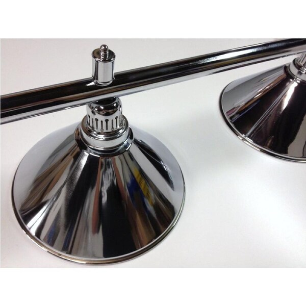 Pool Snooker Billiard Table Lighting - LARGE Chrome Light (4 x Chrome Shades)