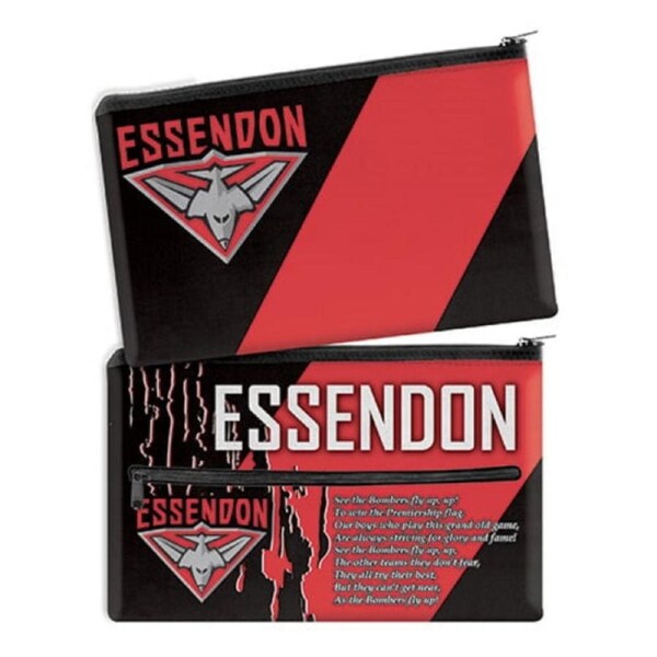 Essendon Bombers AFL QUALITY LARGE Pencil Case for School Work Stationary