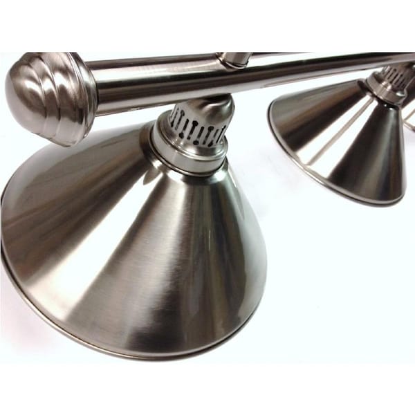 Pool Snooker Billiard Table Lighting - LARGE Brushed Light (4 x Brushed Shades)