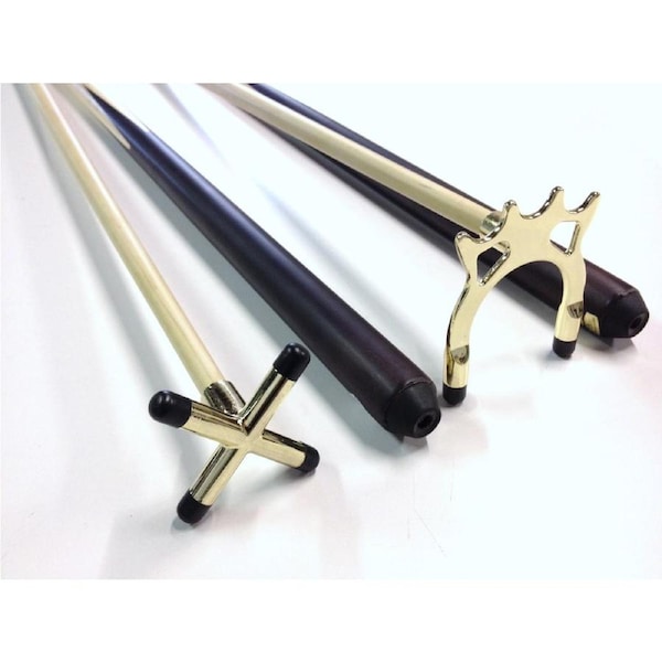Wooden Maple Pool Snooker Billiard Cue BRASS REST and BRASS SPIDER SET