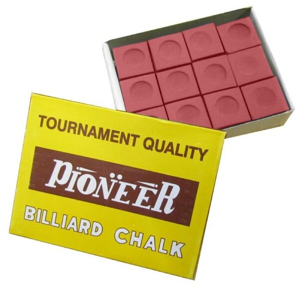 Box of Pioneer Pool Snooker Billiard Table Cue Chalk Red