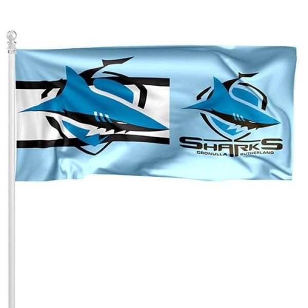 NRL Cronulla Sharks Pole Flag LARGE 1800x900mm Licensed (Pole not included)