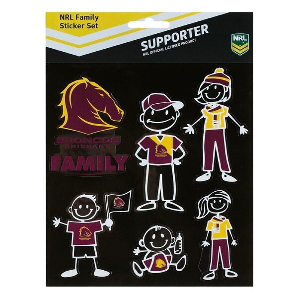 NRL Brisbane Broncos FAMILY Car Sticker Sheet
