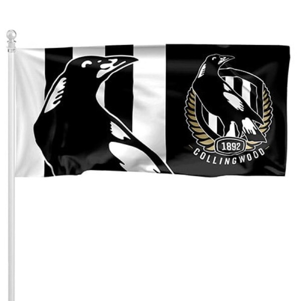 AFL Collingwood Magpies Pole Flag LARGE 1800 x 900mm Licensed (Pole not included)
