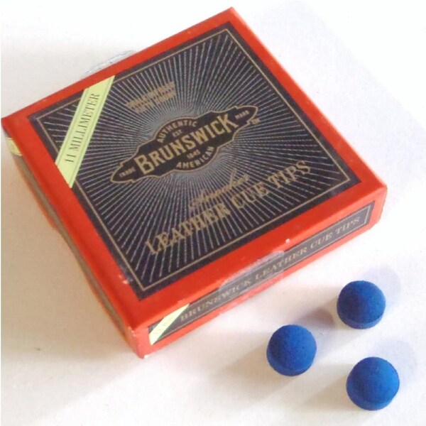 Brunswick blue Diamond Cue Tips Glue on type (3x 9mm) Pool Snooker Billiard