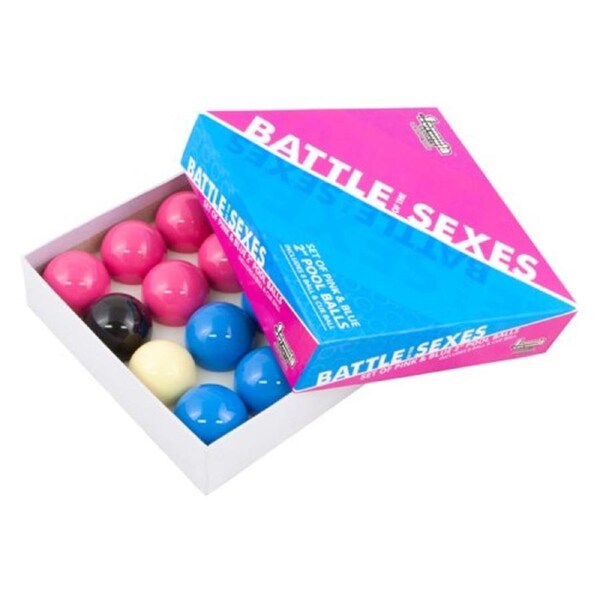Battle of the Sexes Blue and Pink Pool Snooker Billiard Table Balls