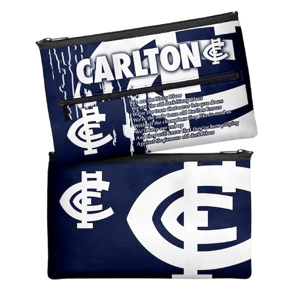 Carlton Blues AFL QUALITY LARGE Pencil Case for School Work Stationary
