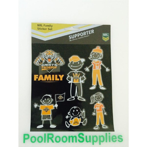 NRL Wests Tigers FAMILY Car Sticker Sheet
