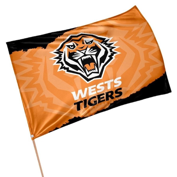 Licensed NRL Wests Tigers GAME DAY Pole Flag Banner