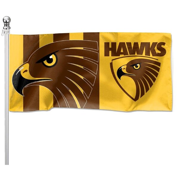 AFL Hawthorn Hawks Pole Flag LARGE 1800x900mm Licensed (Pole not included)