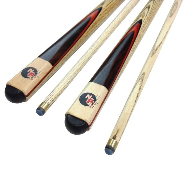FULL ASH With Red Wood Flame Pool Snooker Billiard Cue Set of 2