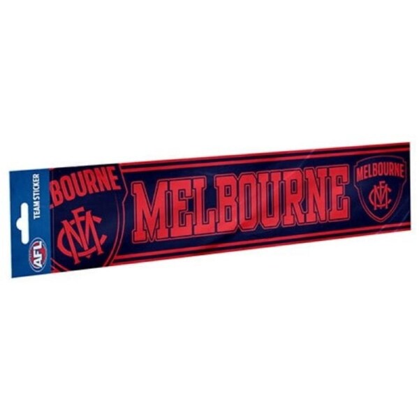 Melbourne Demons Official AFL Team Logo Bumper Sticker 305mm x 75mm