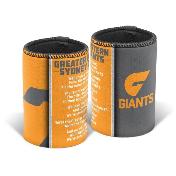 Greater Western Giants AFL TEAM SONG Beer Can Bottle Cooler Stubby Holder Cosy