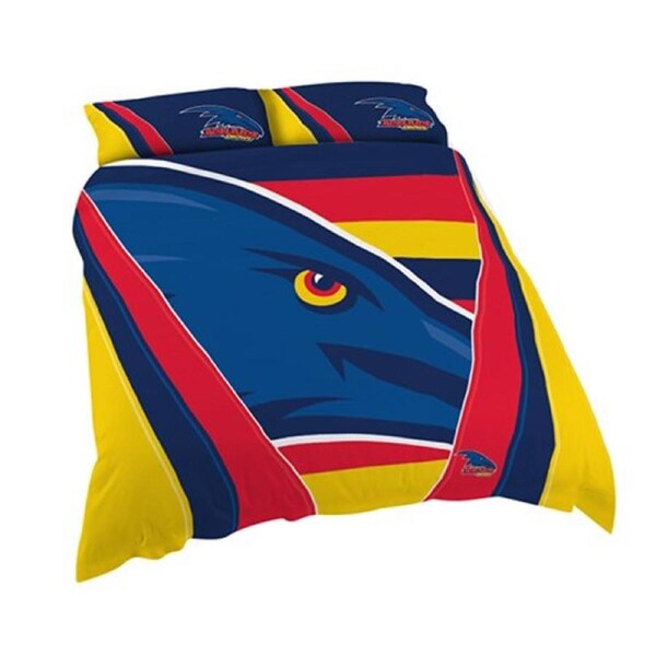 Adelaide Crows AFL QUEEN Bed Quilt Doona Duvet Cover and Pillow Cases Set
