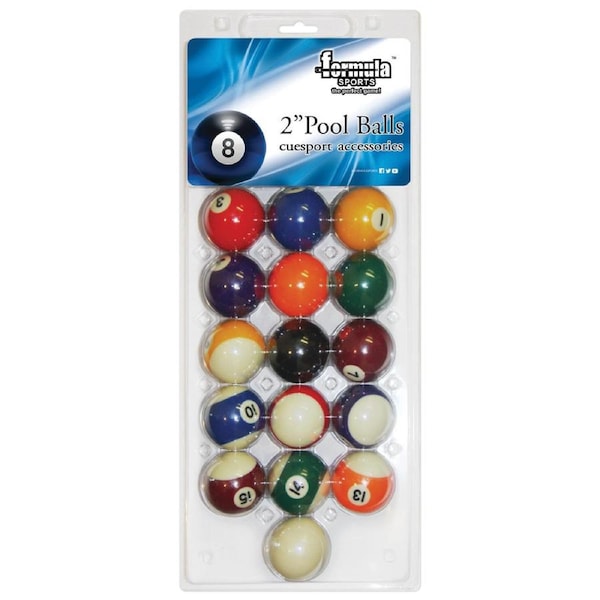 Pack of Recreational Kelly Pool Table Balls 2" inch Numbered