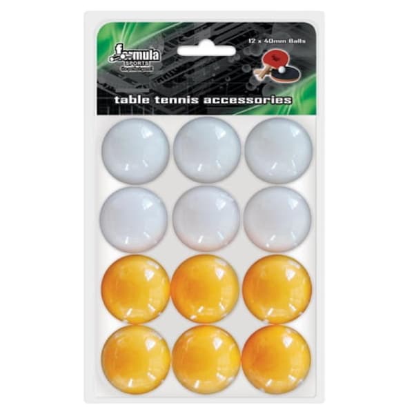 Formula Sports Table Tennis Ping Pong Balls Orange White 12 Pack
