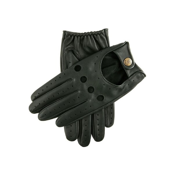 Dents Delta Mens Classic Leather Driving Gloves Classic Luxury - Racing Green Medium