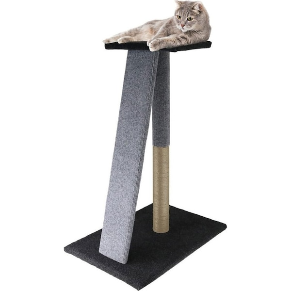 Paws & Claws Catsby 82cm Angled Scratching Post Cat Pet Furniture Tower Cool GRY