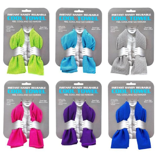 12x Instant Cooling Towel Sports Gym Ice Cool Scarf Chilly Moist Wipe Cycling