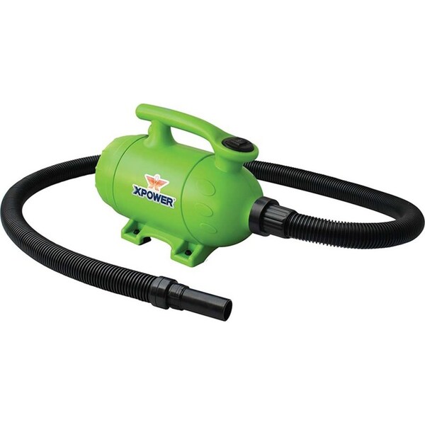 xPower Pro at Home Pet Hair Dryer/Car Handheld Vacuum Cleaner w/6 Nozzles Green
