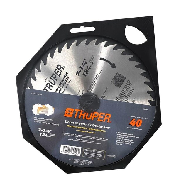 Circular Saw 184mm 40 Teeth Steel Blade For Hardwood/Softwood/Plywood Silver
