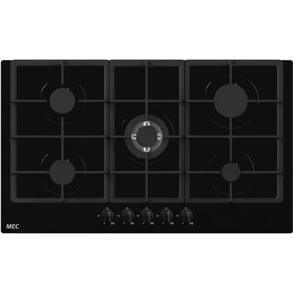 Mec 90cm Glass 5 Cooking Burner Cooktop/Benchtop/Stovetop w/ Built-In Gas Hobs