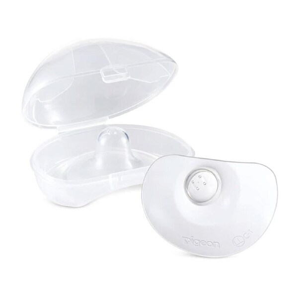 Pigeon Natural Fit Nipple Shield Silicone Rubber Cover w/ Case Size LL Clear