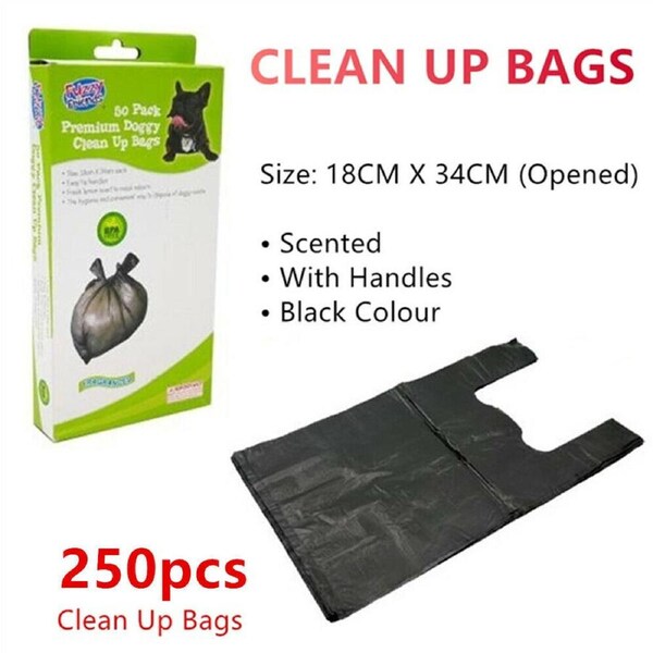 250 Bags Scented Dog Poo Bag Pet Waste Pick Up Plastic Rubbish Garbage Disposal