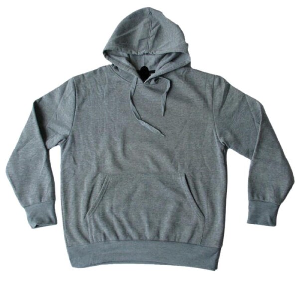Adult Unisex Mens Plain Basic Pullover Hoodie Sweater Sweatshirt Warm Jumper Grey / M