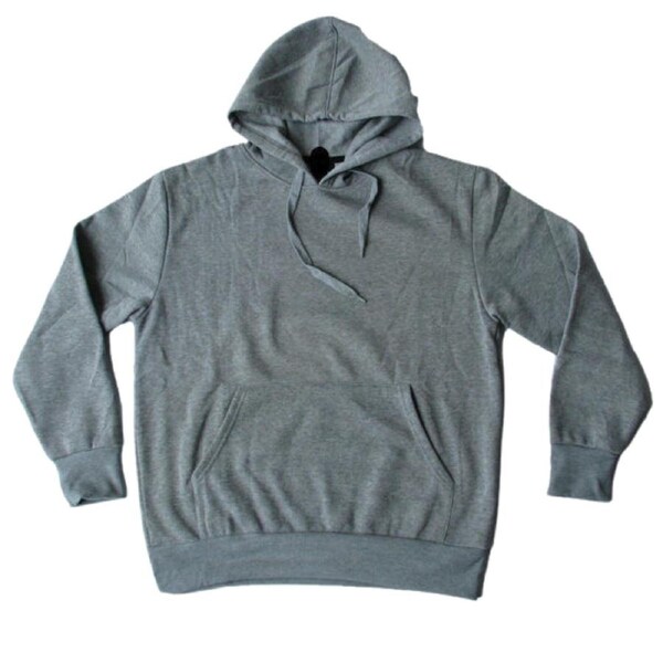 Adult Unisex Mens Plain Basic Pullover Hoodie Sweater Sweatshirt Warm Jumper Grey / S