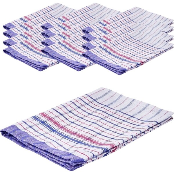 12pcs 100% Cotton Jumbo Tea Towel 90cm x 63cm - Assorted Colours